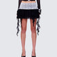 Aurelia Black Mesh Ruffle Mini Skirt model front