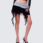 Aurelia Black Mesh Ruffle Mini Skirt