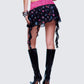 Aurelia Black Printed Mesh Ruffle Mini Skirt