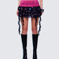 Aurelia Black Printed Mesh Ruffle Mini Skirt model front