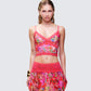 Aurelia Orange Printed Mesh Cami model front