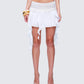 Aurelia White Mesh Ruffle Mini Skirt model front