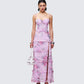 Women's printed maxi dress front view – FINESSE
