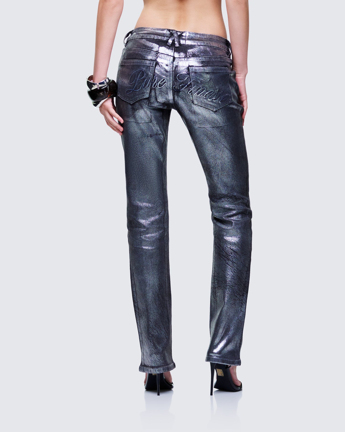 Averi Black Denim Foil Graphic Jeans