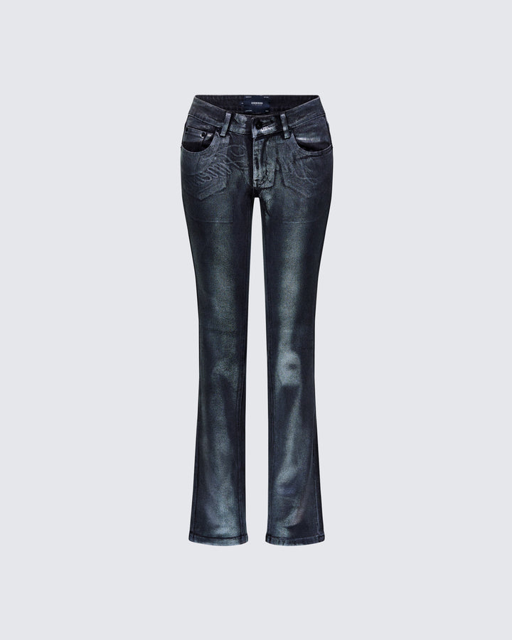 Averi Black Denim Foil Graphic Jeans product front