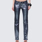 Averi Black Denim Foil Graphic Jeans model front