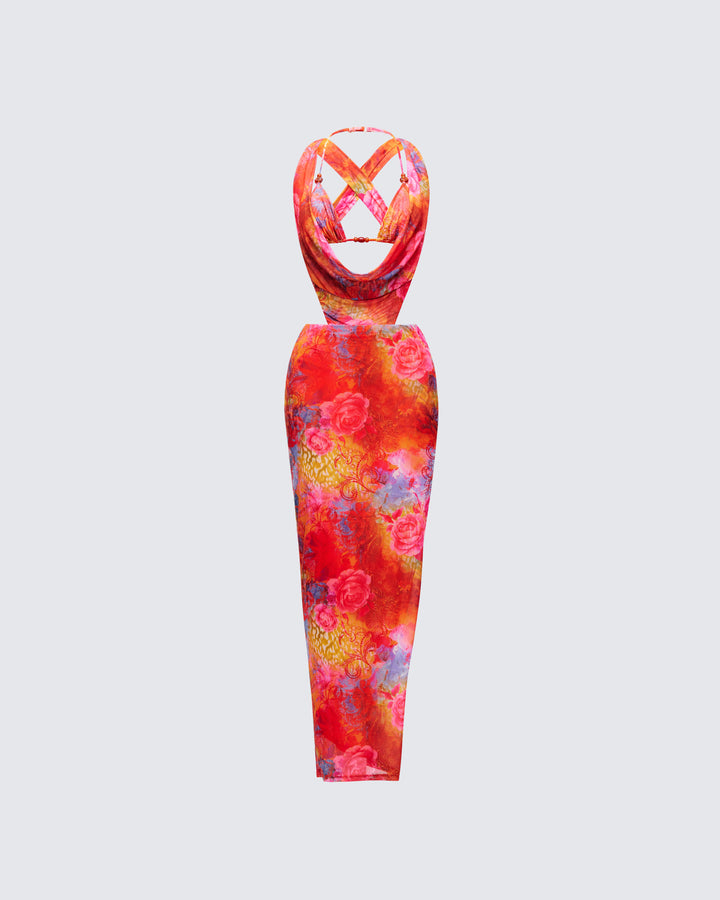Aviella Multi Cowl Neck Maxi Dress product front