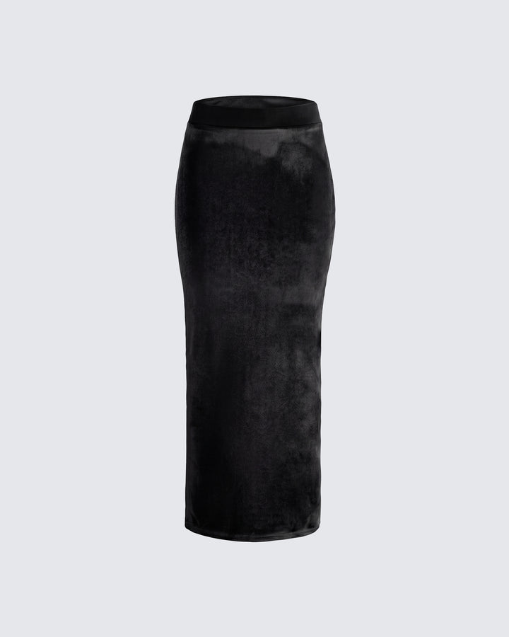 Ayla Black Velvet Maxi Skirt