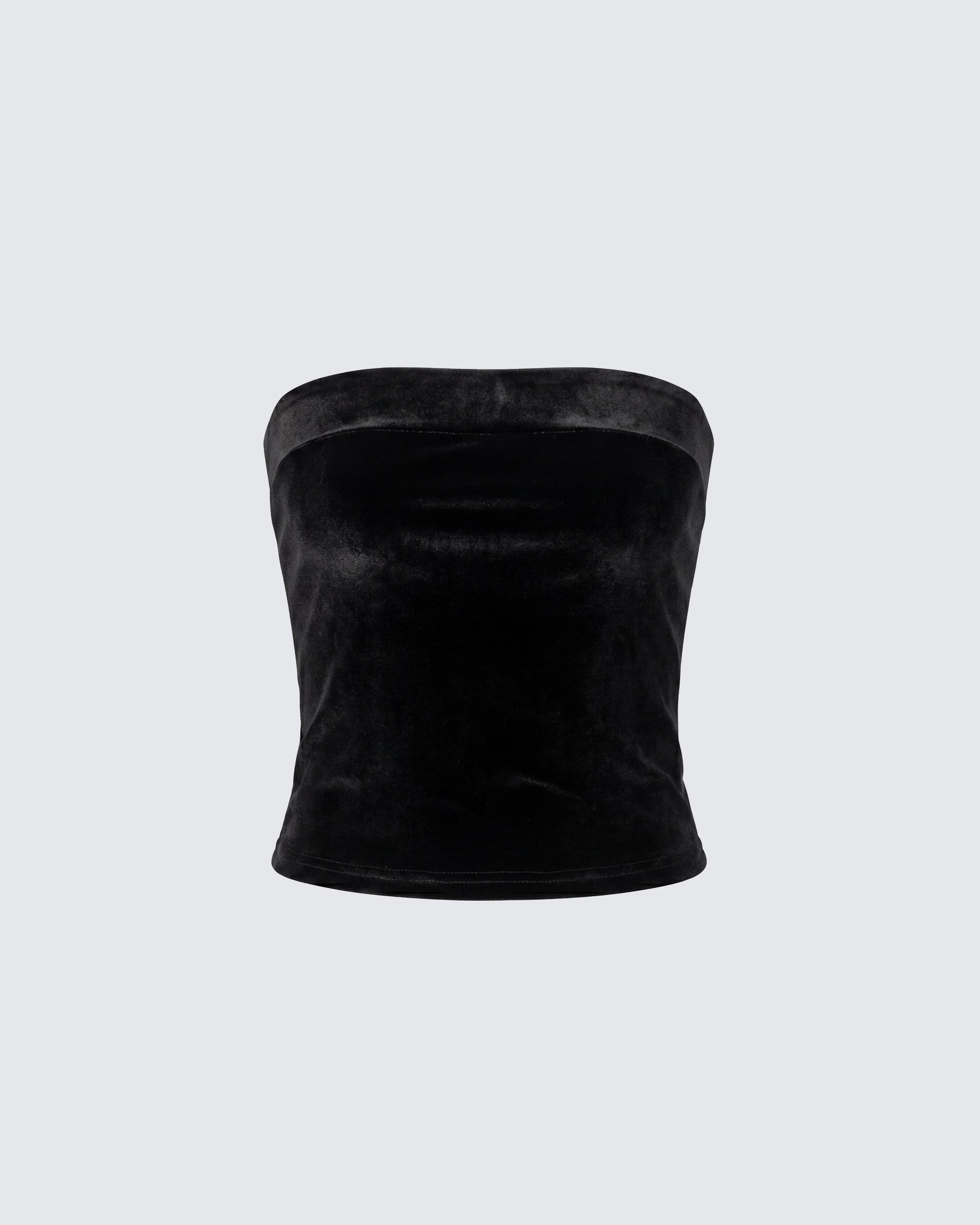 tope tubetop ブラック　黒 Black Tube Top - Ruched Strapless Party Top – FINESSE