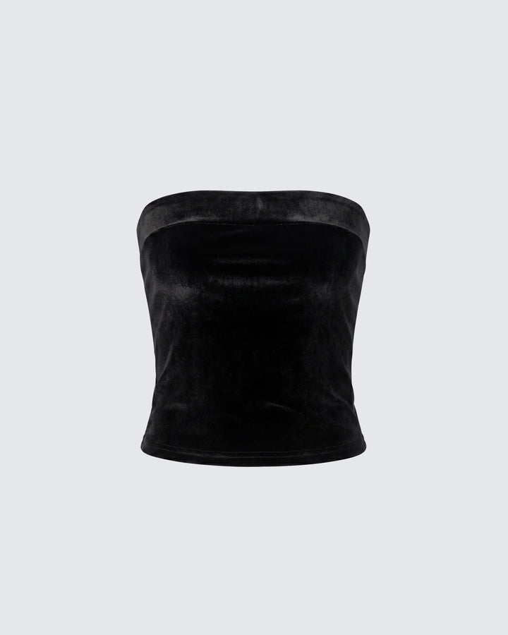 Ayla Black Velvet Tube Top