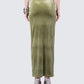Ayla Olive Green Velvet Maxi Skirt