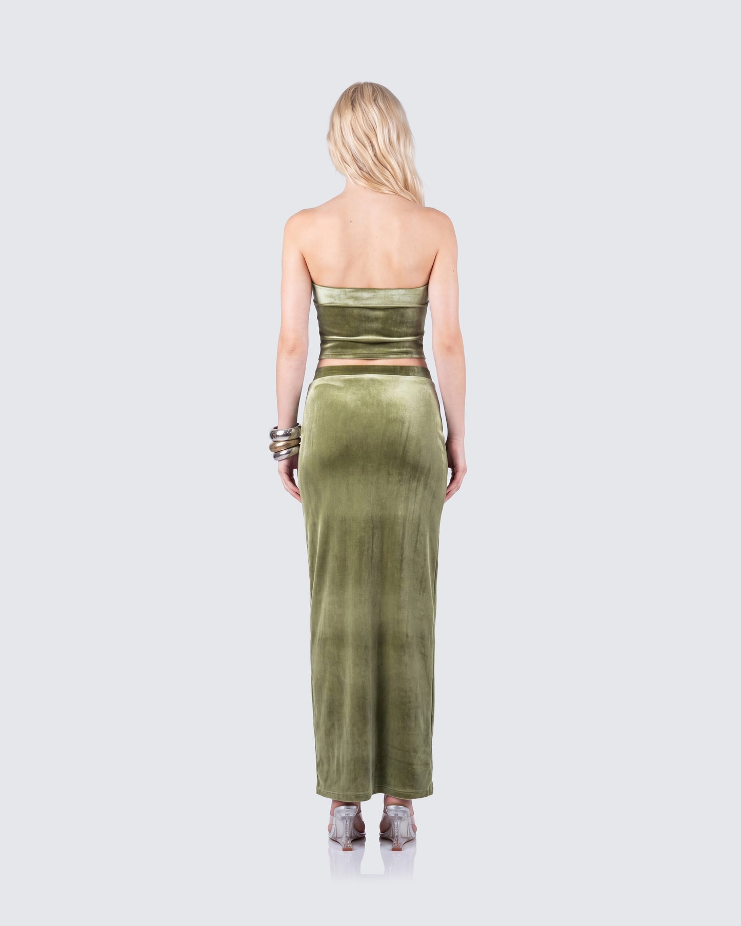 Ayla Olive Green Velvet Set