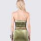 Ayla Olive Green Velvet Tube Top