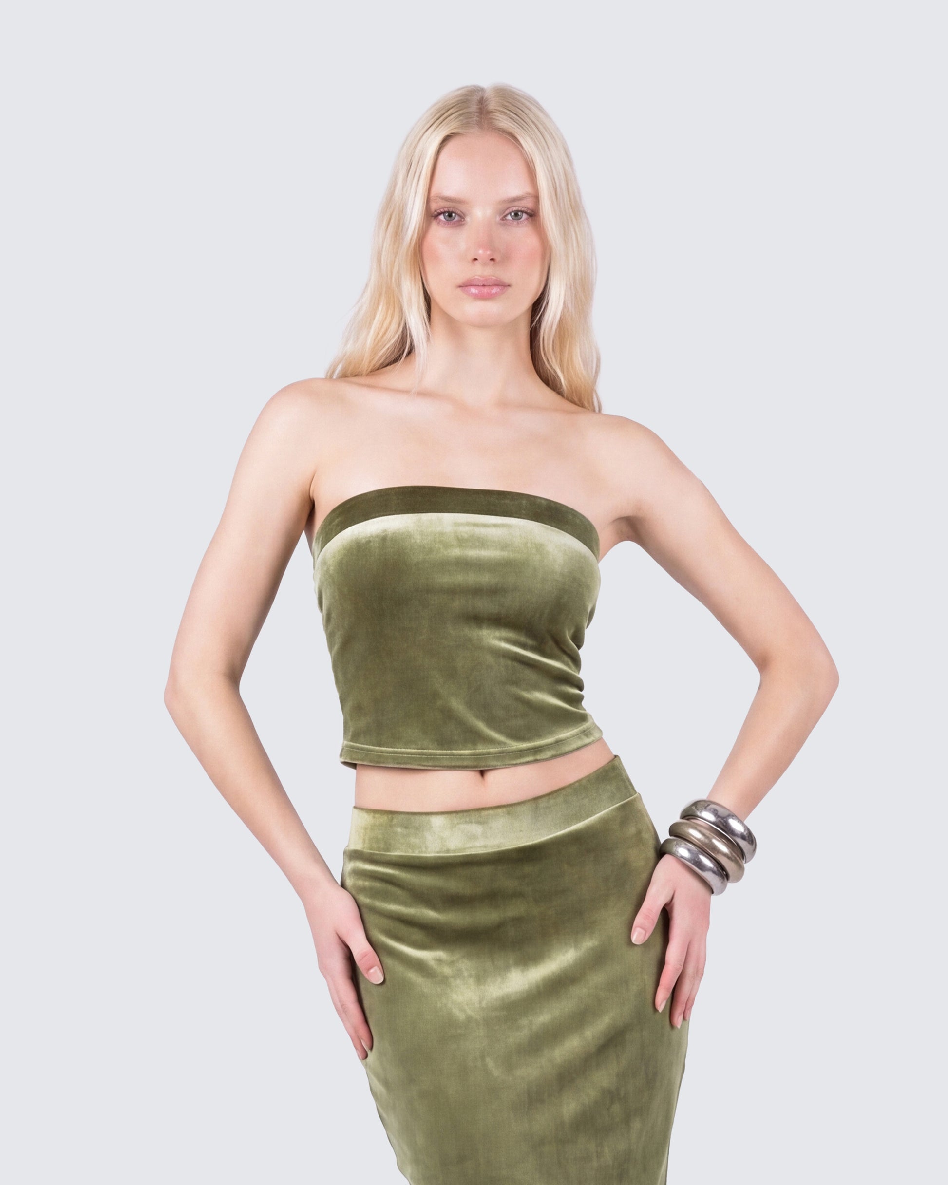 army green tube dress Hermie Silky Satin Maxi Dress Forest Green | Wedding Guest Dress | Maxi main image 0