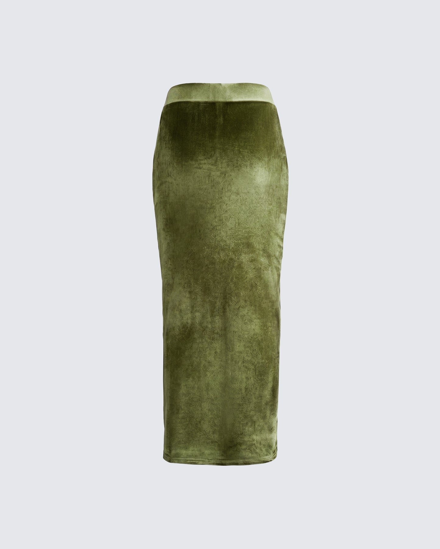 Ayla Olive Green Velvet Maxi Skirt