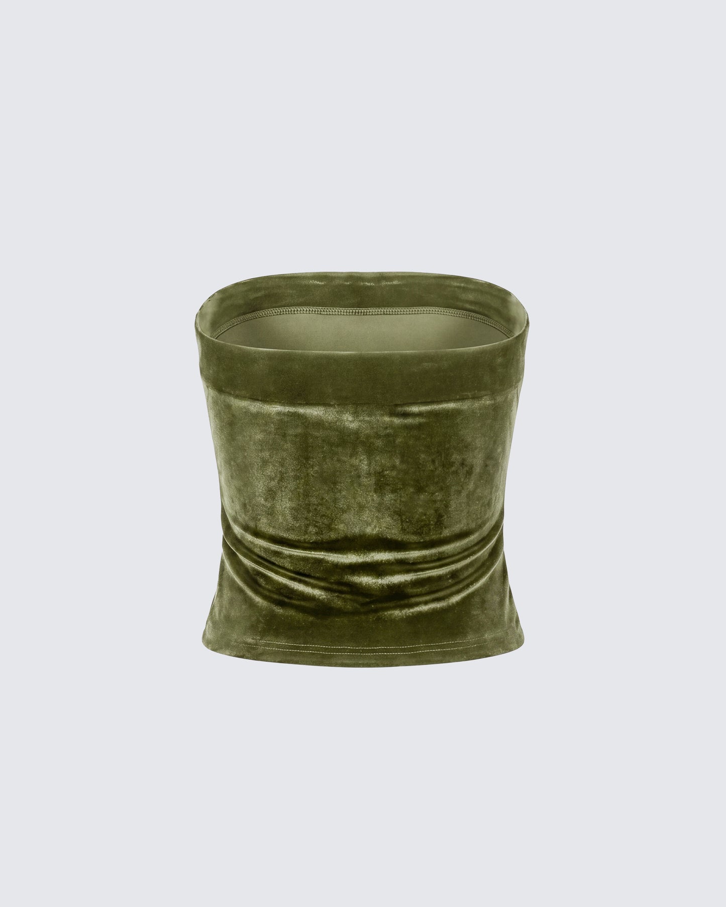 Ayla Olive Green Velvet Tube Top