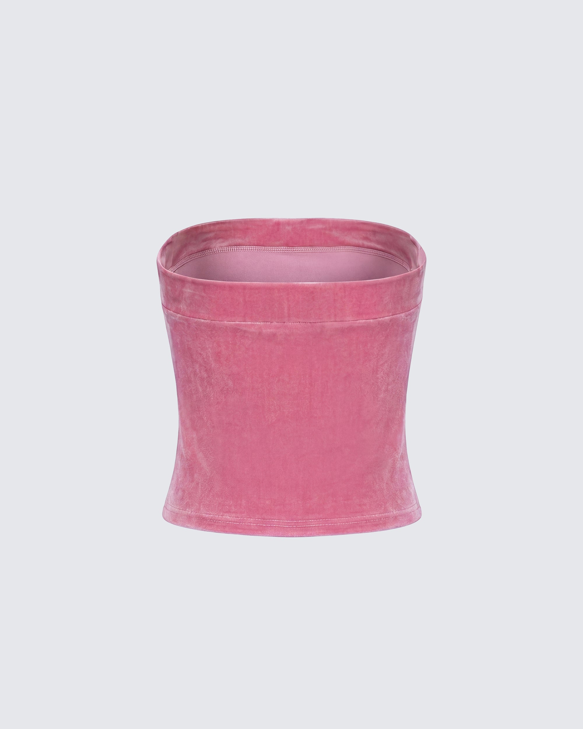 Pink Velvet Tube Top - Strapless Bandeau Party Top – FINESSE