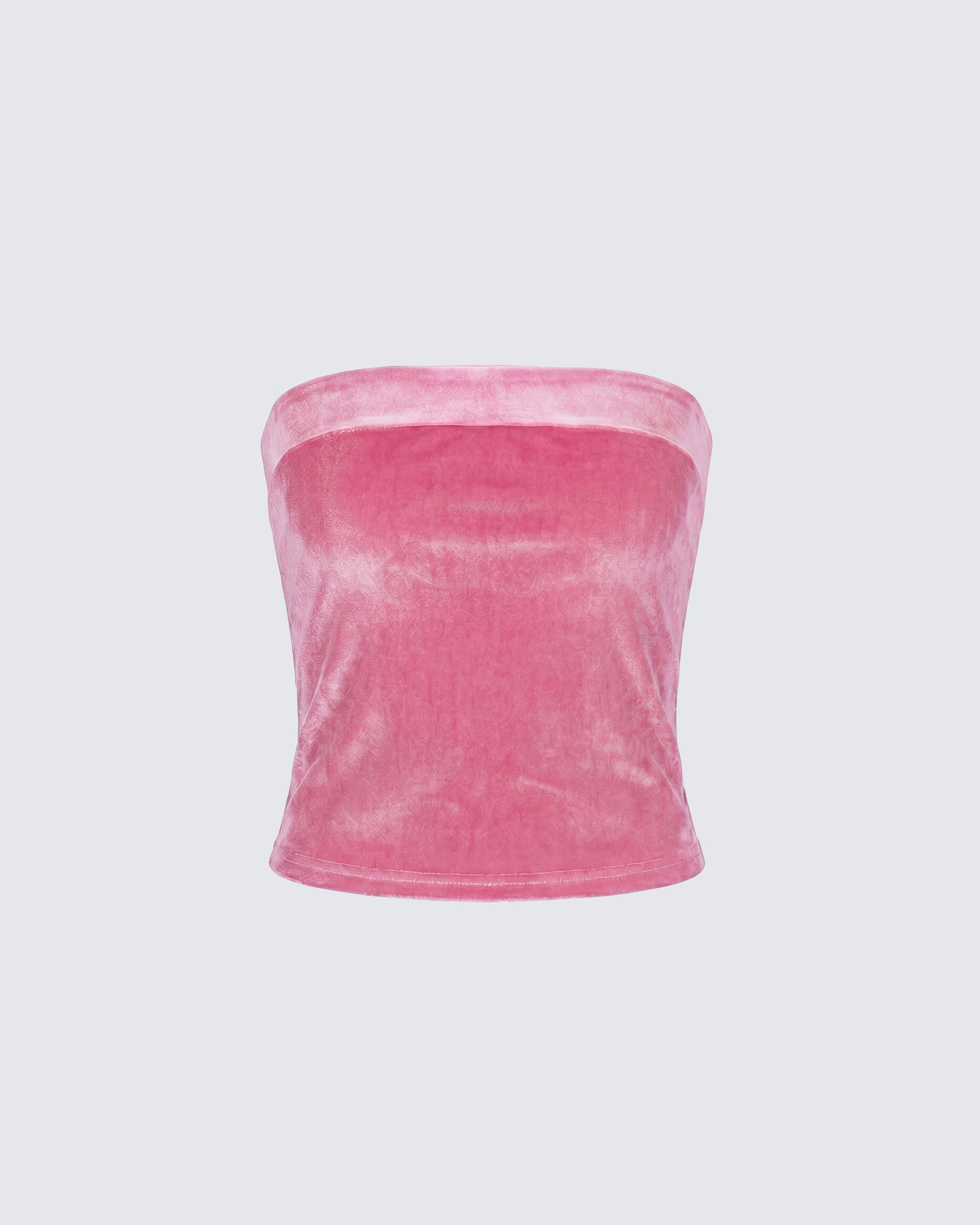Pink Velvet Tube Top - Strapless Bandeau Party Top – FINESSE