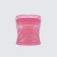 Ayla Pink Velvet Tube Top