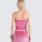 Ayla Pink Velvet Tube Top