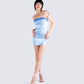 Ayra Baby Blue Satin Mini Dress