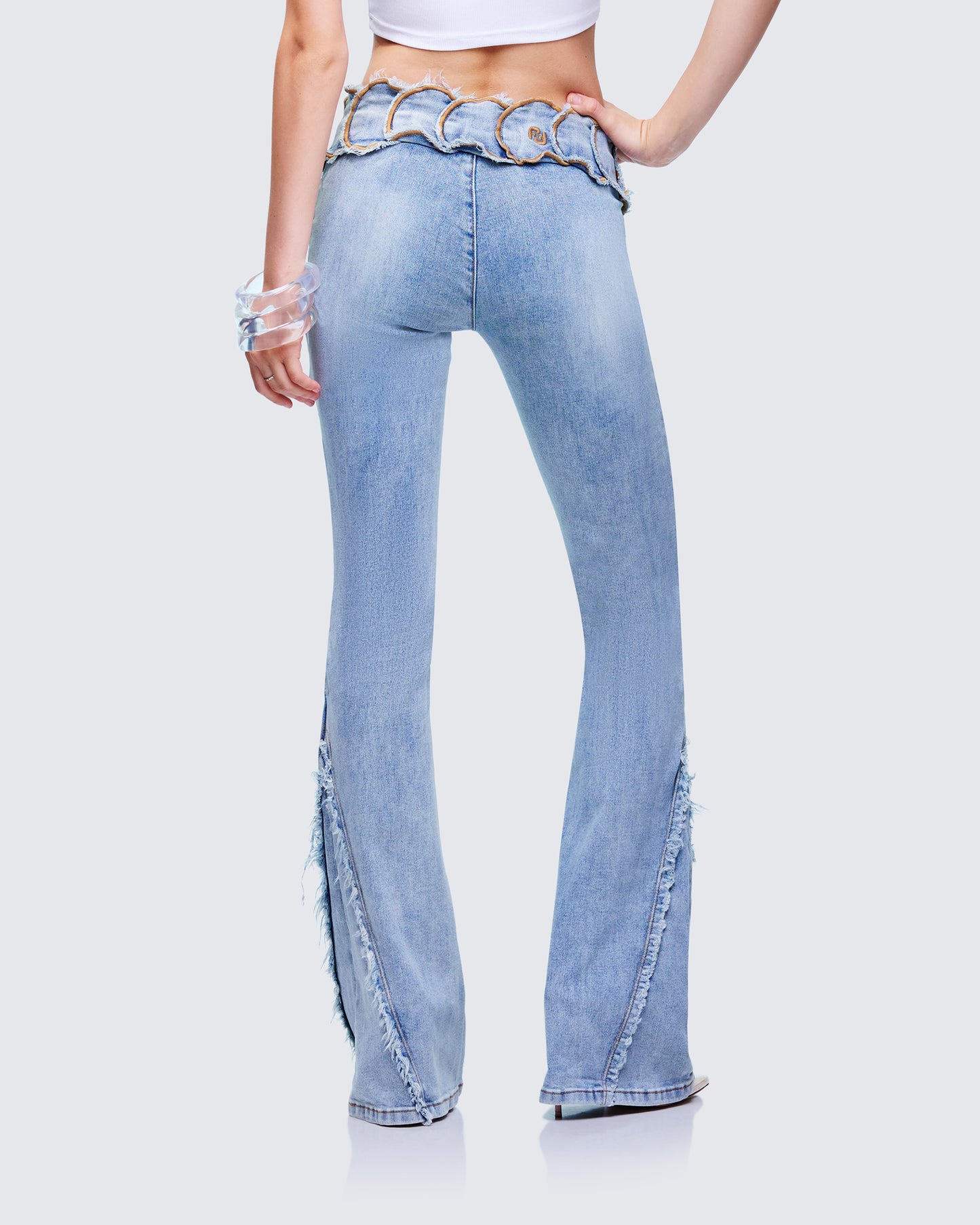 Ayra Blue Denim Flared Pants