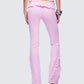 Ayra Pink Acid Wash Denim Flared Pants