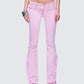 Ayra Pink Acid Wash Denim Flared Pants model front