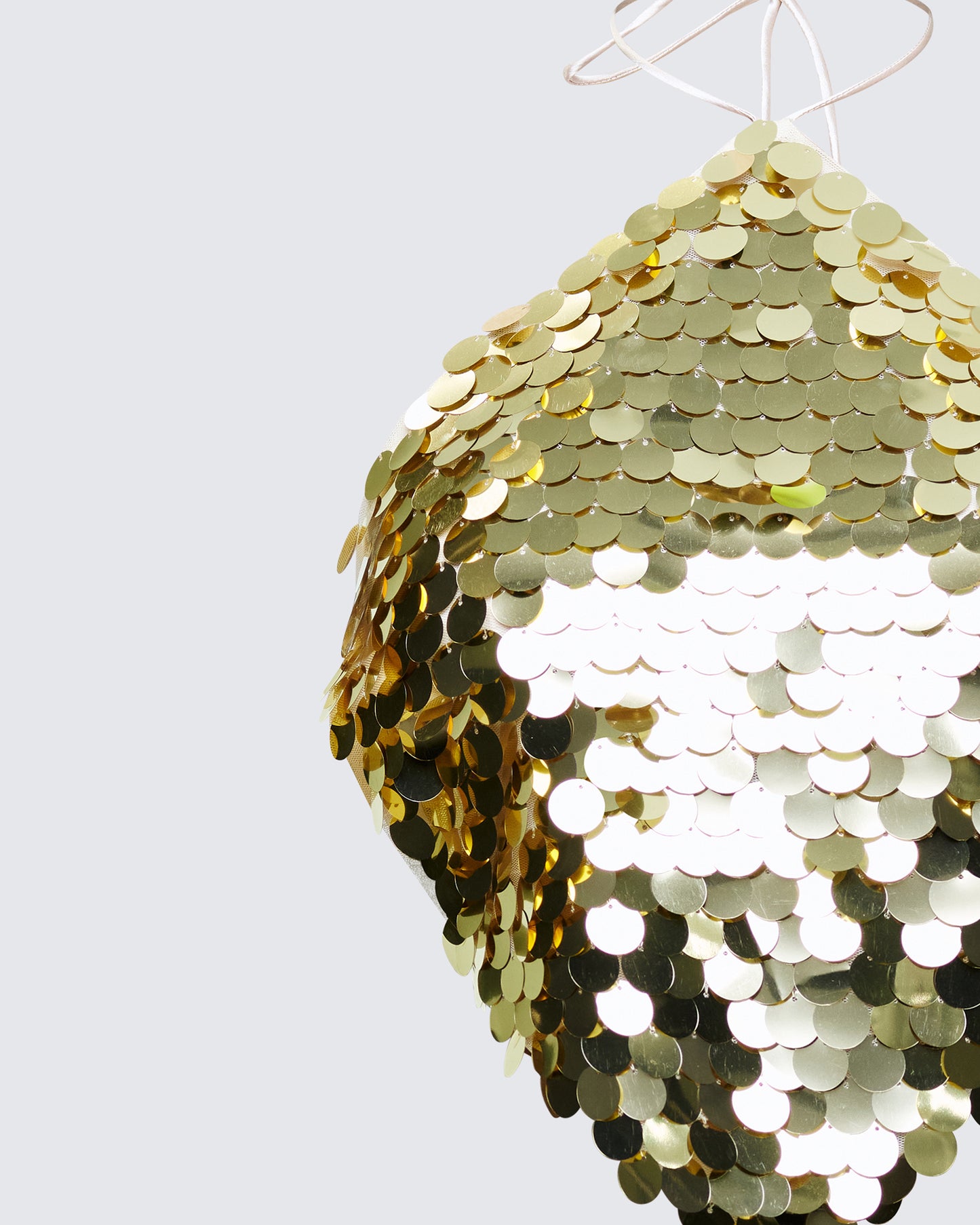 Azelie Gold Sequin Tie Up Top