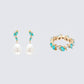 Azore Gold Accented Ring & Earring Set