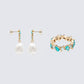 Azore Gold Accented Ring & Earring Set