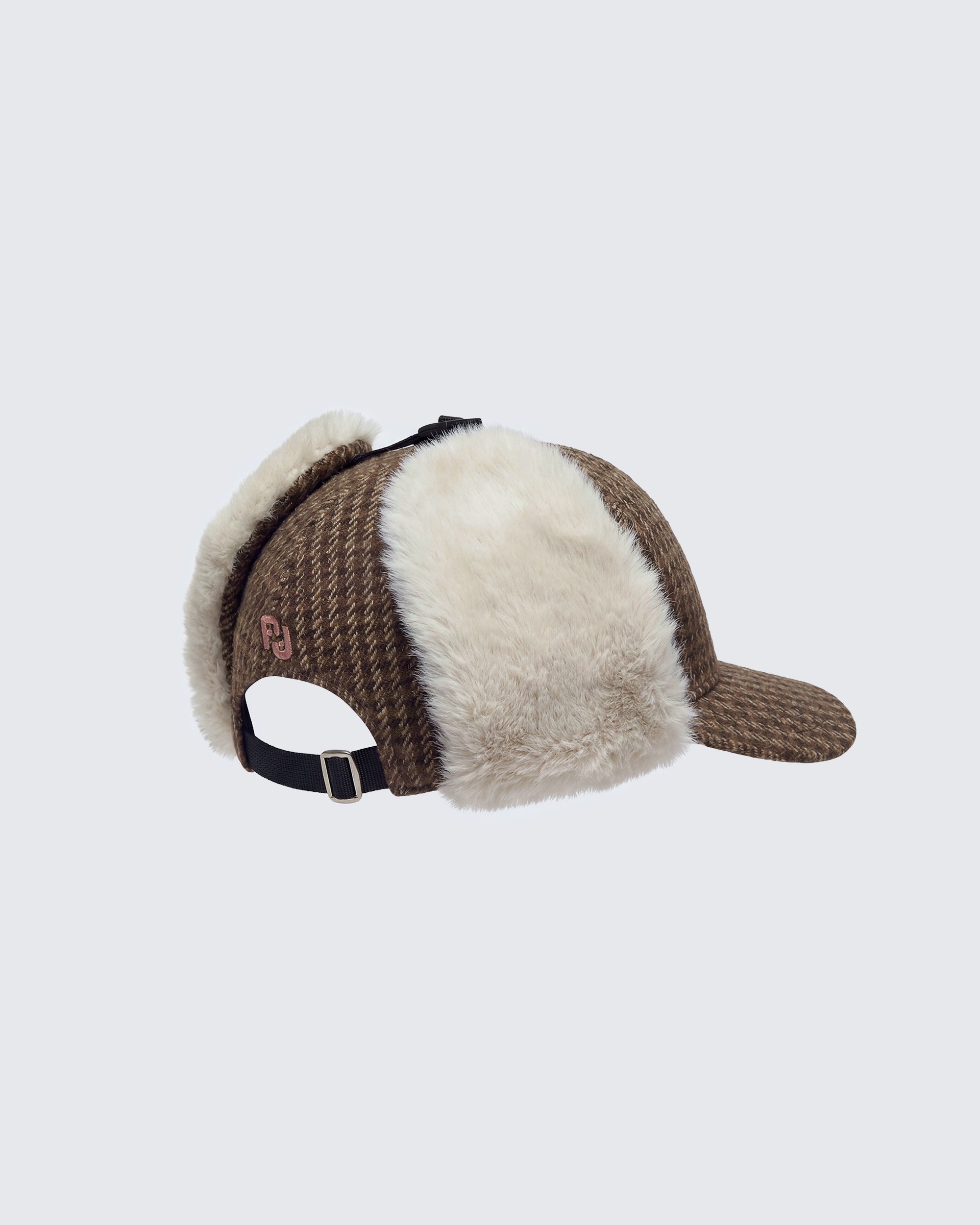 Aeliana Tan Check Trapper Cap Ear Flaps - Winter Days – FINESSE