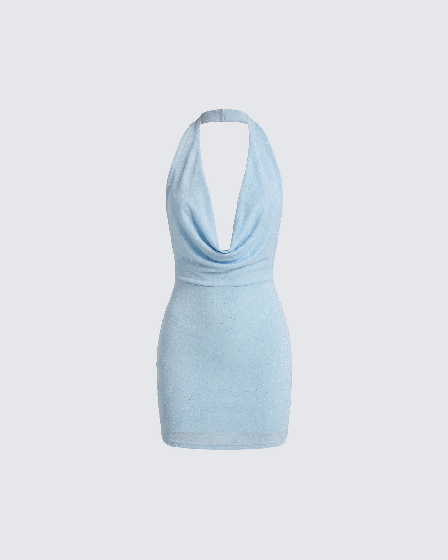 Akimi Blue Sparkle Halter Mini Dress product front