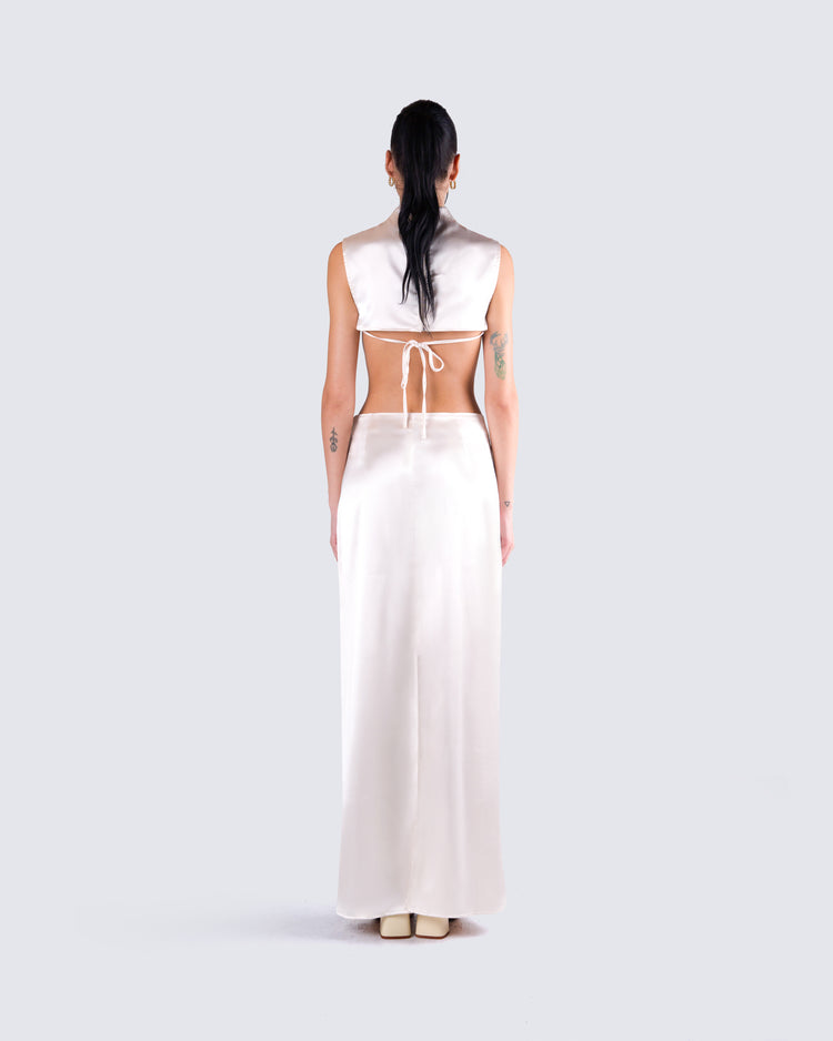 Amal Cream Cropped Top