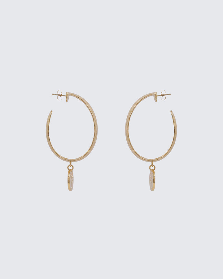 Anoura Gold Hammered Hoop Earrings