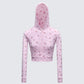 Ariel Multi Zip Up Shrunken Hoodie product front