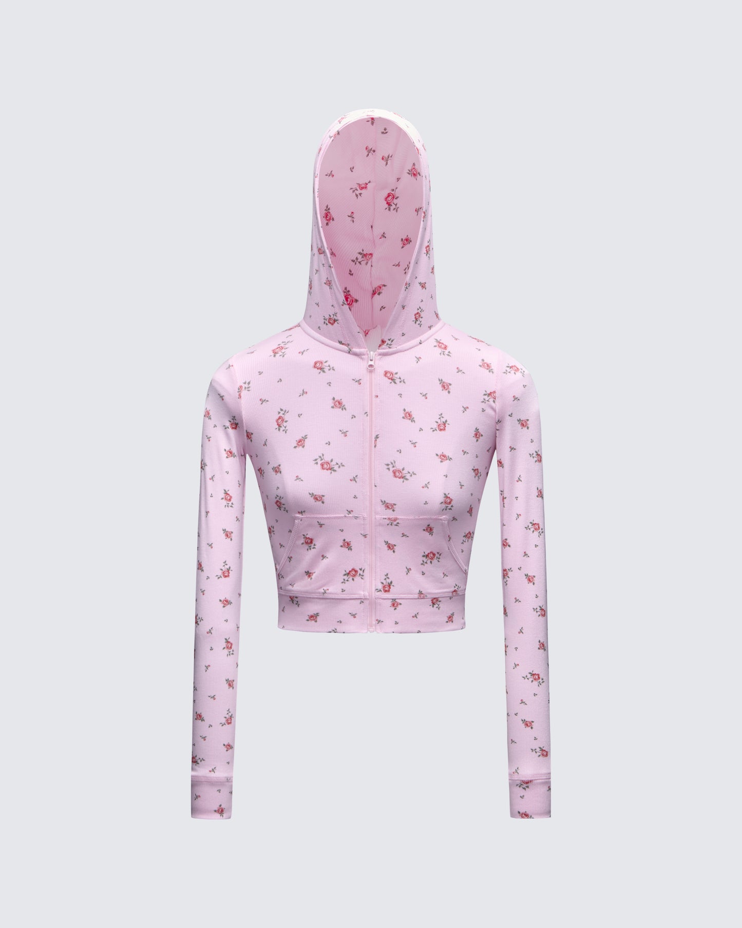 Ariel Multi Zip Up Shrunken Hoodie product front