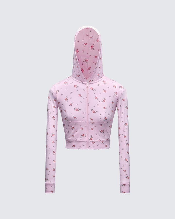 Ariel Multi Zip Up Shrunken Hoodie product front