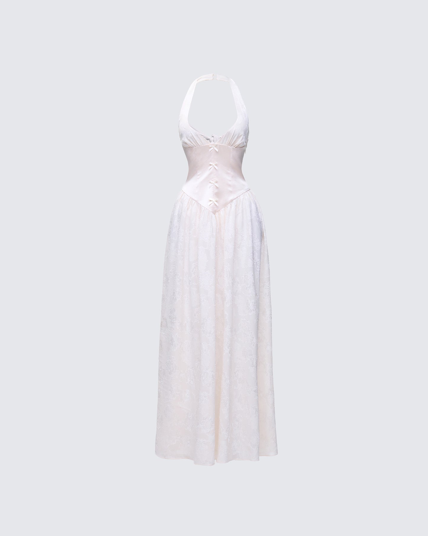 Avalon Ivory Corset Plunge Maxi Dress product front