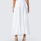 Bailee White Tiered Midi Skirt