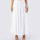 Bailee White Tiered Midi Skirt