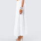 Bailee White Tiered Midi Skirt