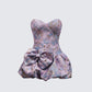 Bay Pink Jacquard Bow Mini Dress product front