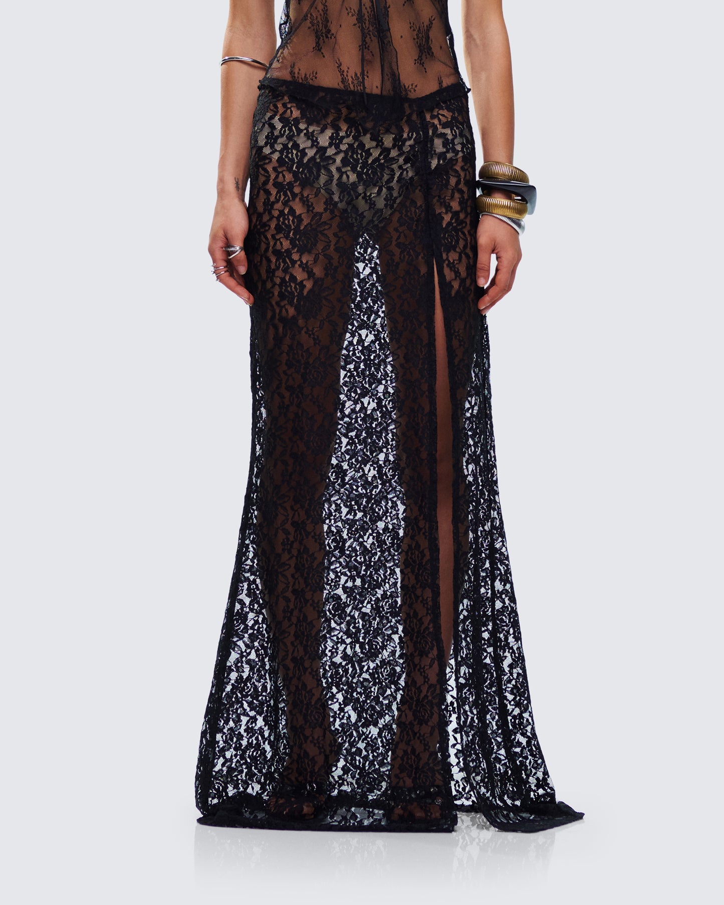 Beatrix Black Lace Skirt