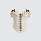 Becca Cream Lace-up Corset Top