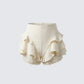 Becca Cream Ruffle Mini Shorts