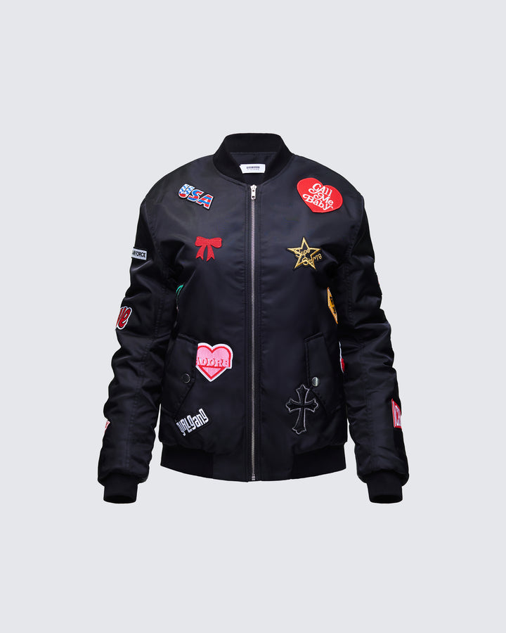 Becky Black Multi Patch Bomber product front