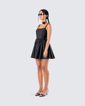 Belle Black Mini Dress – FINESSE