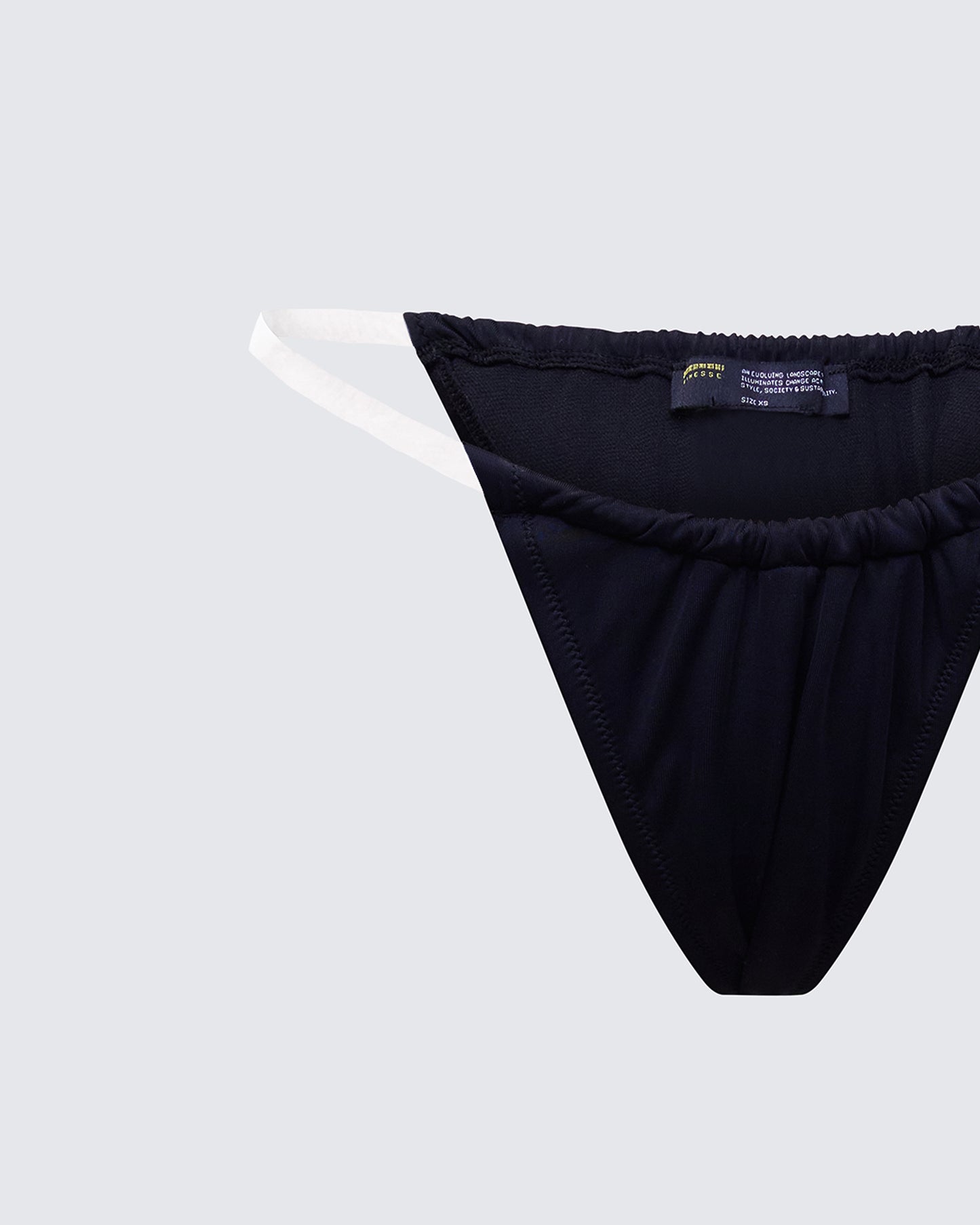 Beth Black Clear Strap Bikini Bottom