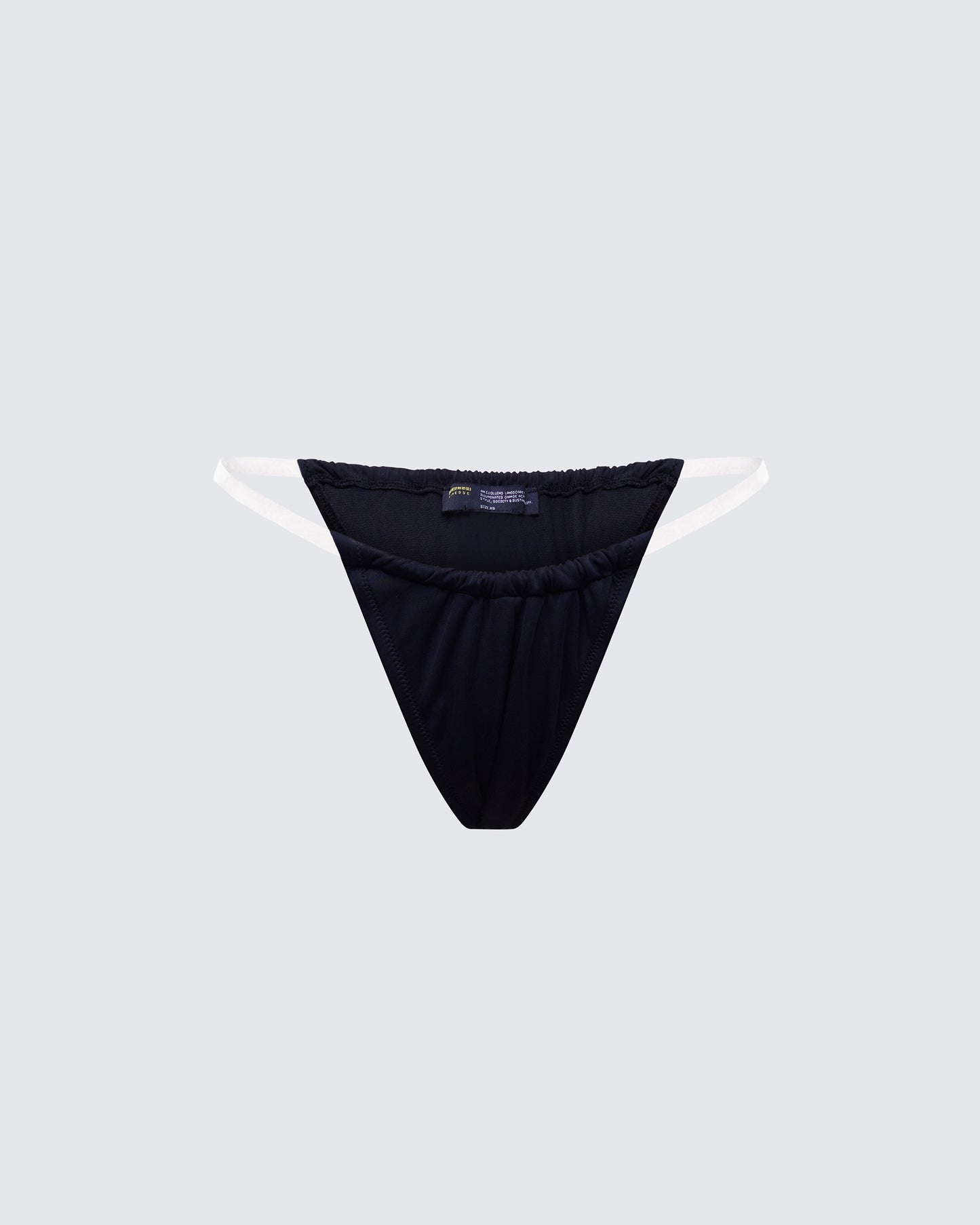 Beth Black Clear Strap Bikini Bottom product front
